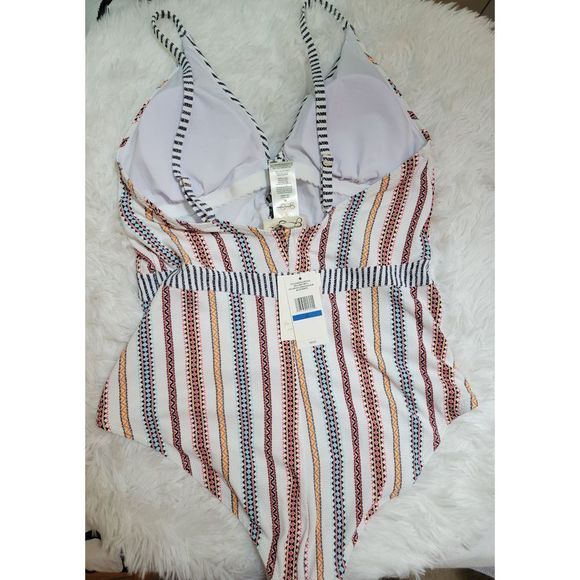NWT Jessica Simpson Aztec Boho Lace up Adjustable Size XL Swim Suit - Picture 2 of 6